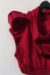 Windowsen shoulder -length sleeveless hoodie PS23T001 rose red